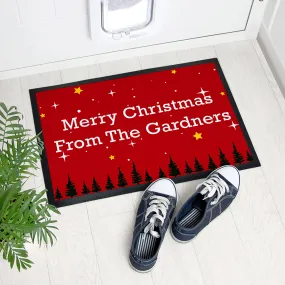 Personalised Christmas Scene Indoor Doormat