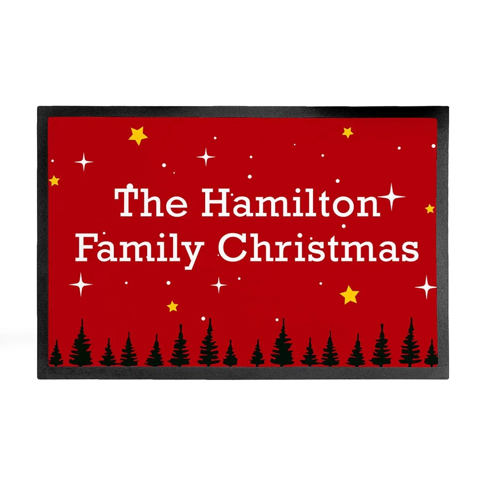 Personalised Christmas Scene Indoor Doormat