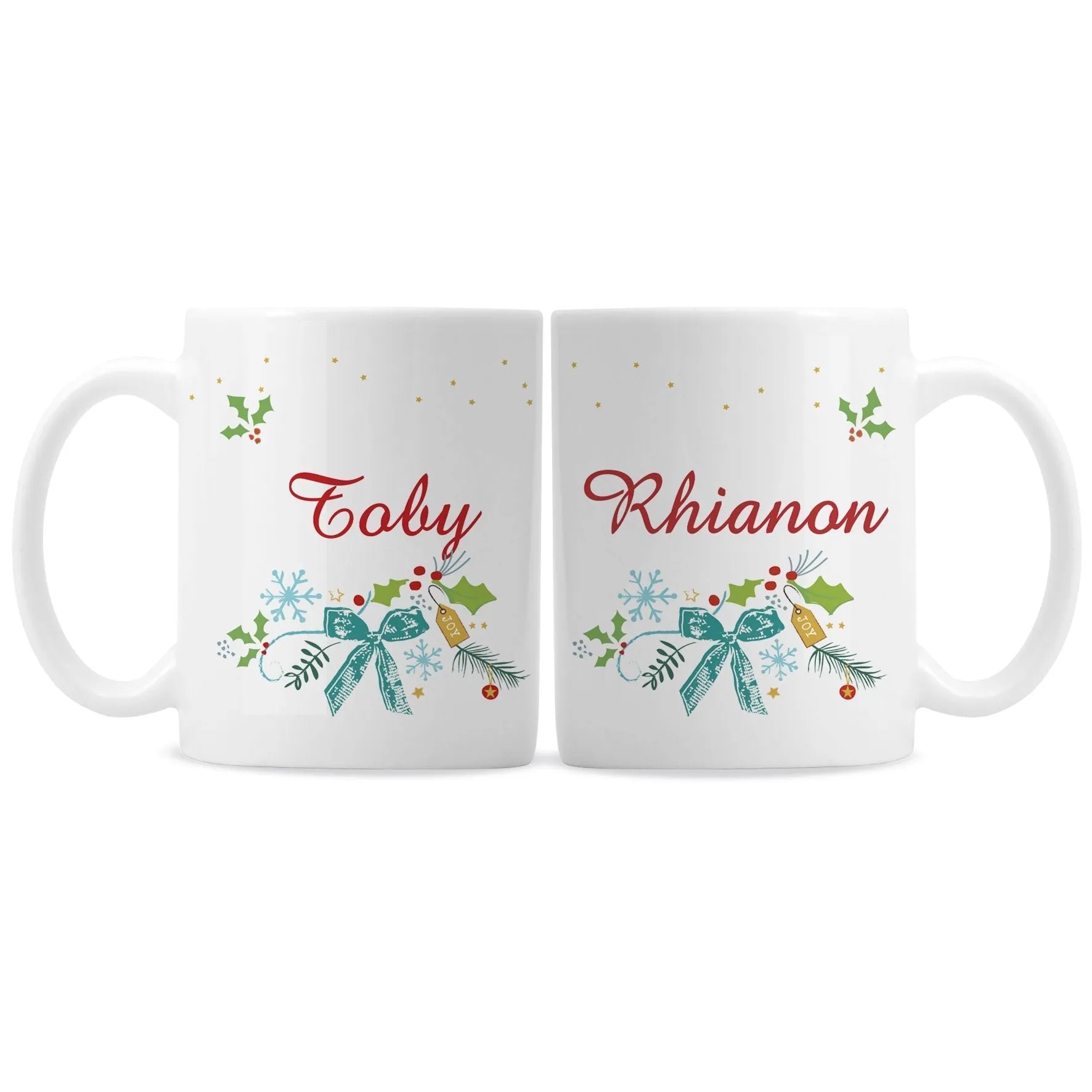 Personalised Classic Christmas Mug Set