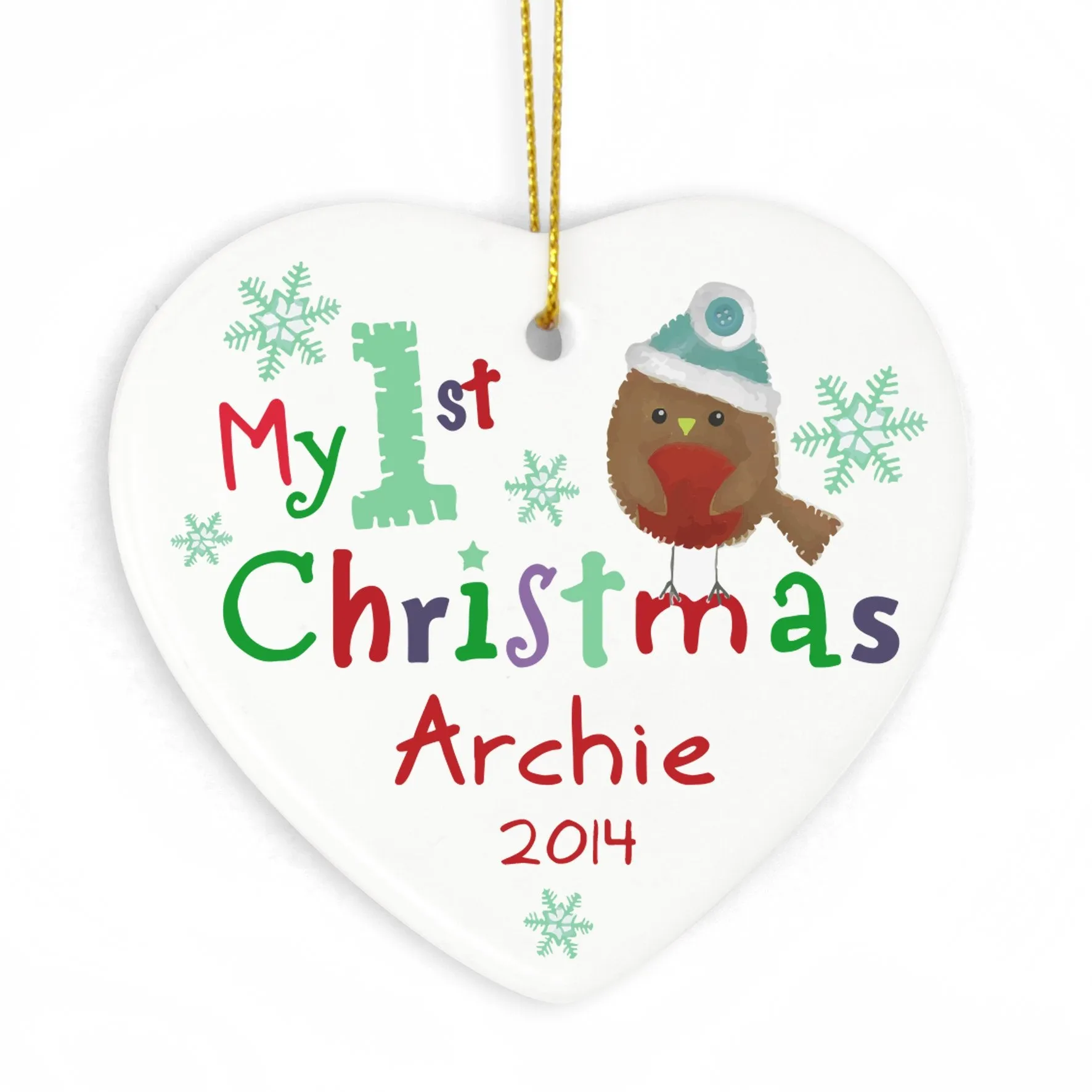 Personalised My 1st Christmas Ceramic Heart