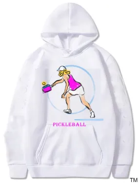 Pickleball Womens Player Graphic Hoody Sweatshirts Unisex Cold Weather Sport