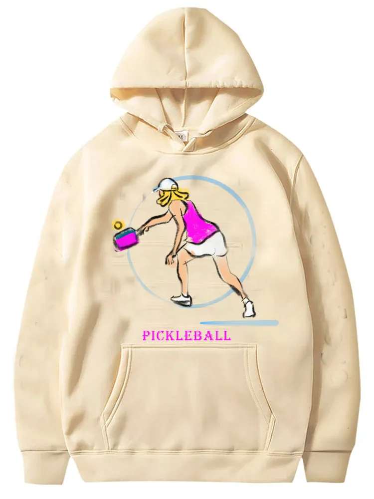 Pickleball Womens Player Graphic Hoody Sweatshirts Unisex Cold Weather Sport