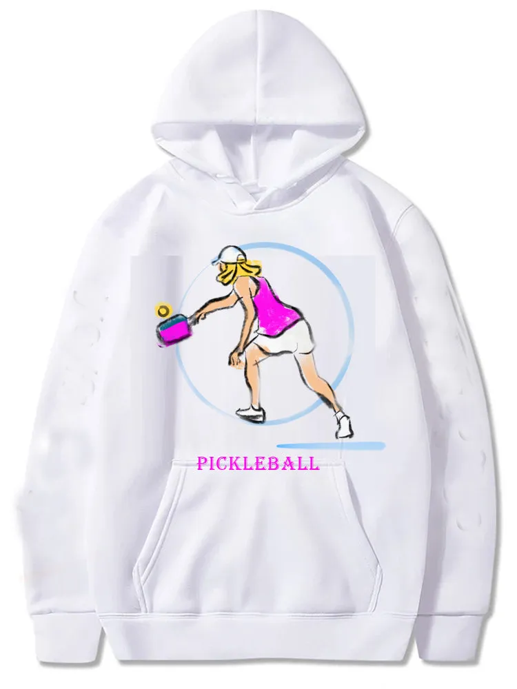 Pickleball Womens Player Graphic Hoody Sweatshirts Unisex Cold Weather Sport