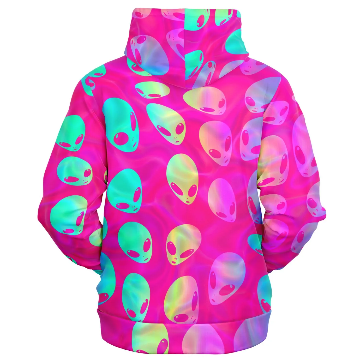 Pink Alien Vapor Glitch Zip-Up Hoodie