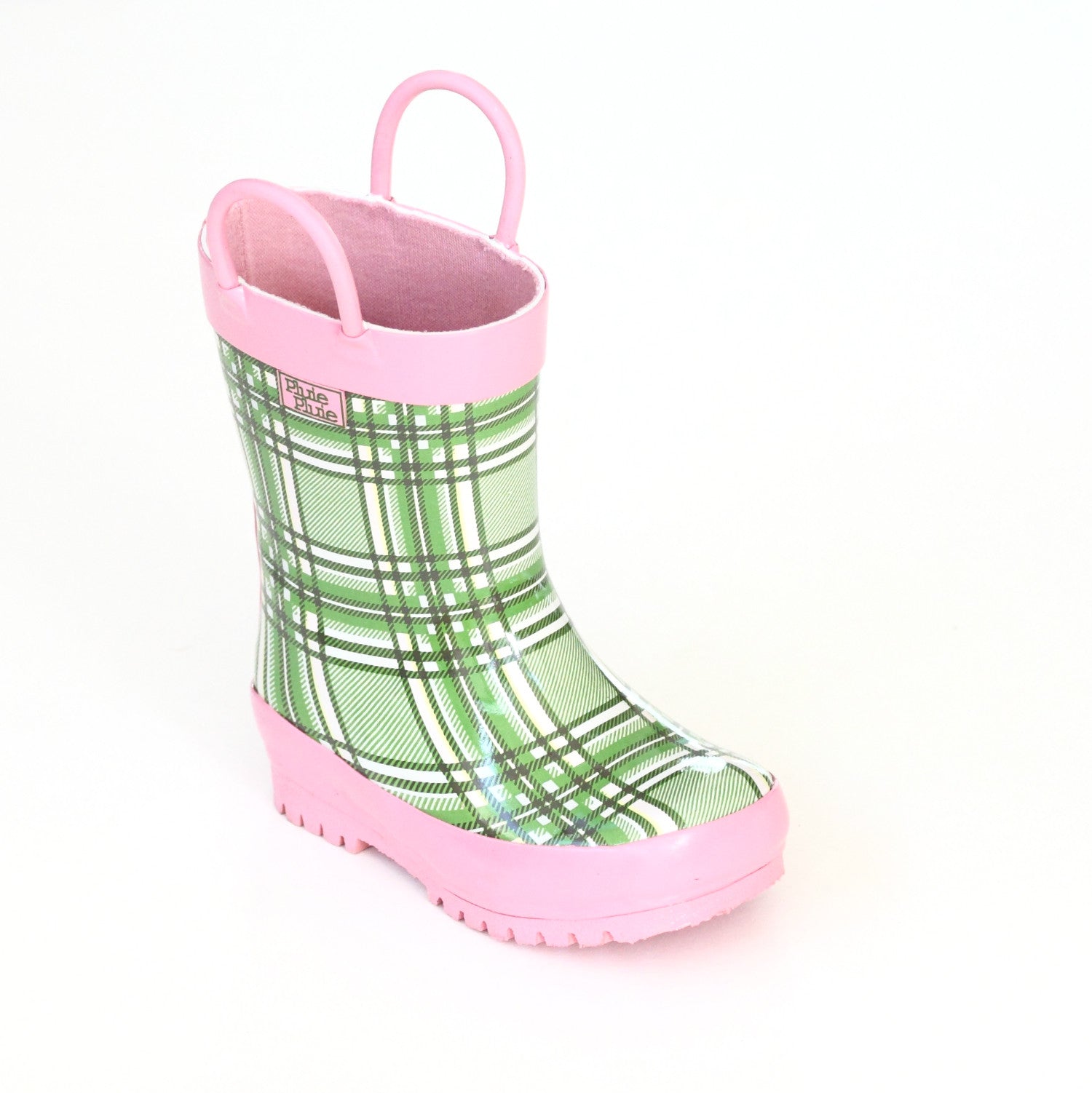 Pluie Pluie Girls RB - GP Green Plaid Rain Boots