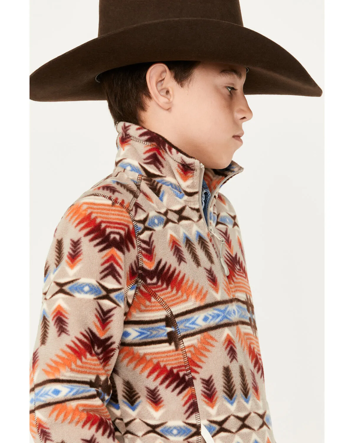 Powder River Outfitters Boys' Southwestern Print Fleece Pullover