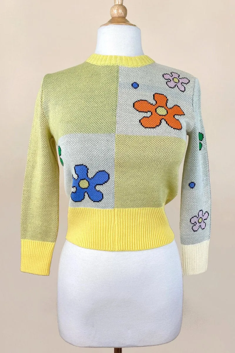 Power of Flower Sweater in Yellow