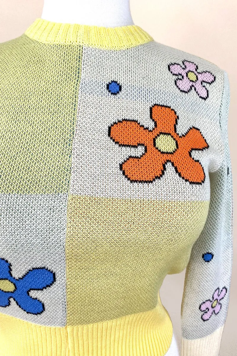 Power of Flower Sweater in Yellow