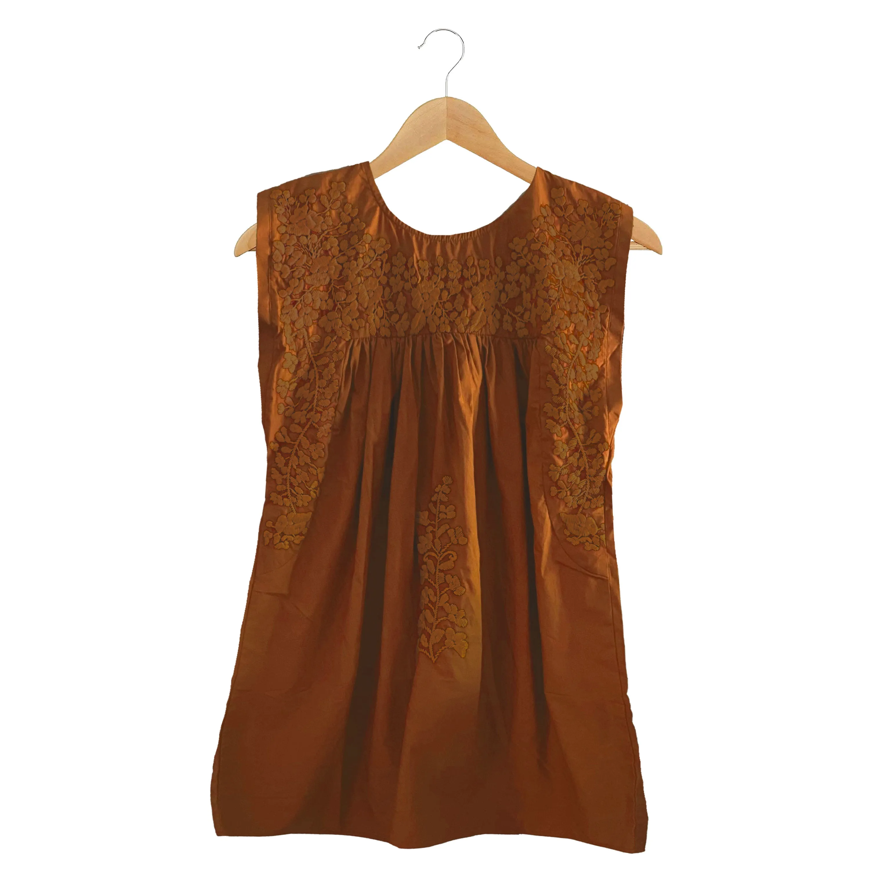 PRE-ORDER: Double Burnt Orange Sleeveless Blouse (late August ship date)