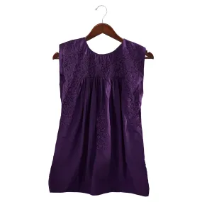 PRE-ORDER: Double Purple Sleeveless Blouse (late August ship date)