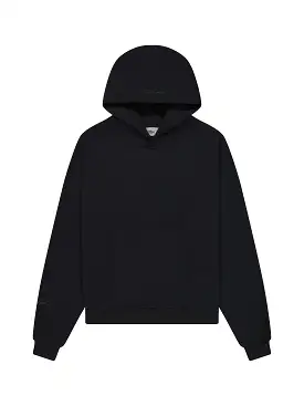 Prior Black Collection Embroidery Logo Oversized Hoodie Onyx