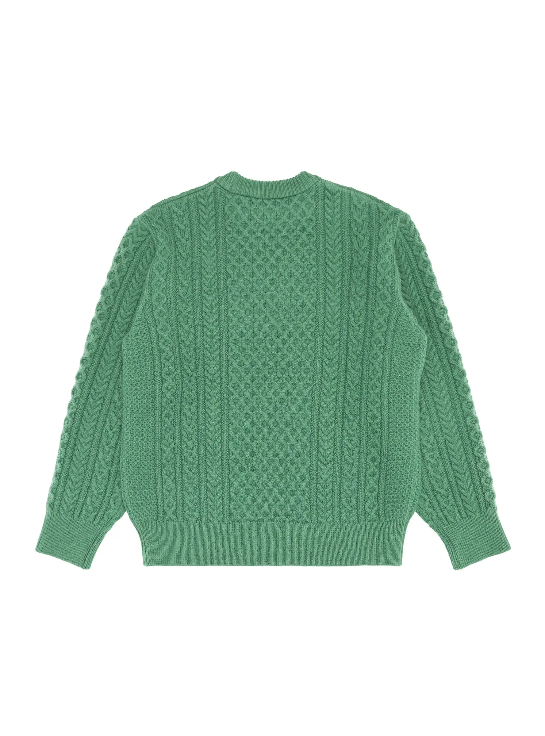 Reborn Wool Aran Sweater Green