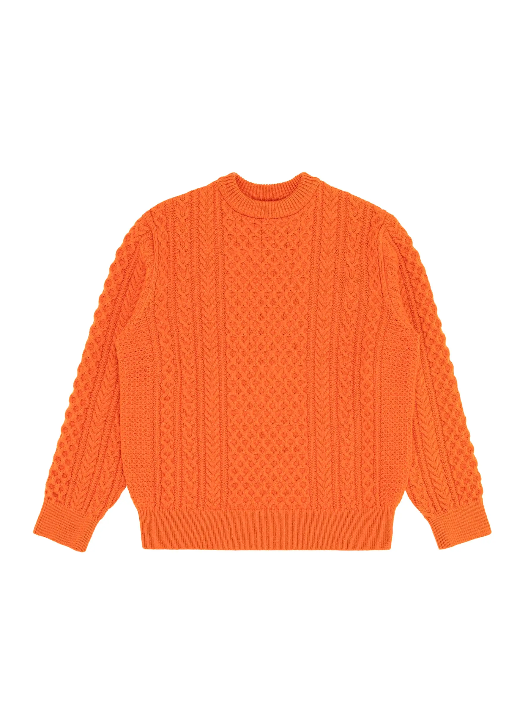 Reborn Wool Aran Sweater Orange