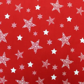 Red Christmas Cotton - Stars Upon Stars