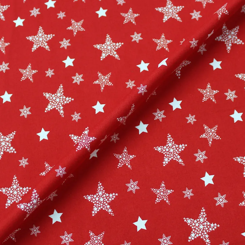 Red Christmas Cotton - Stars Upon Stars