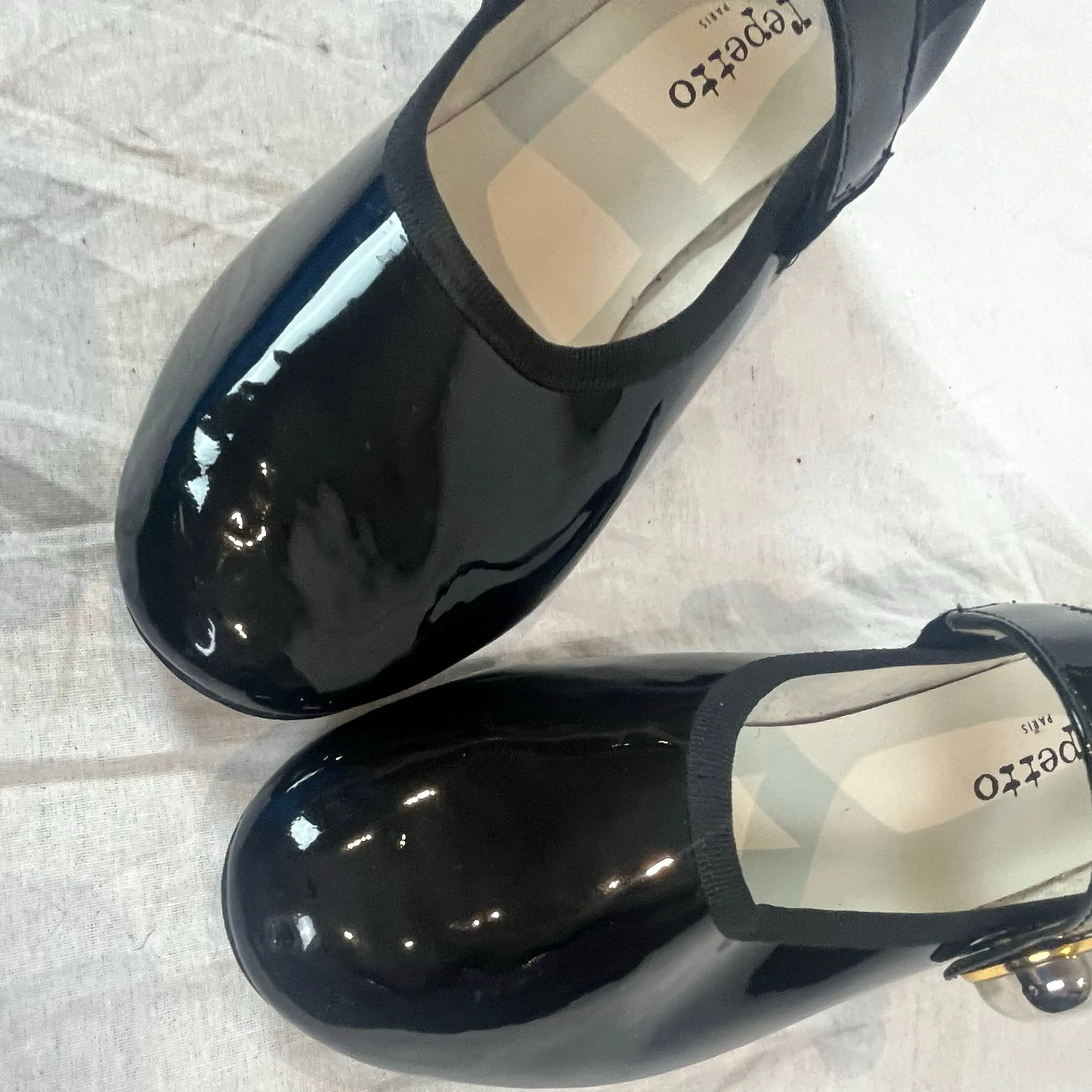 Repetto Brand New 310 Black Patent Elia Babies Maryjane Heels 37.5