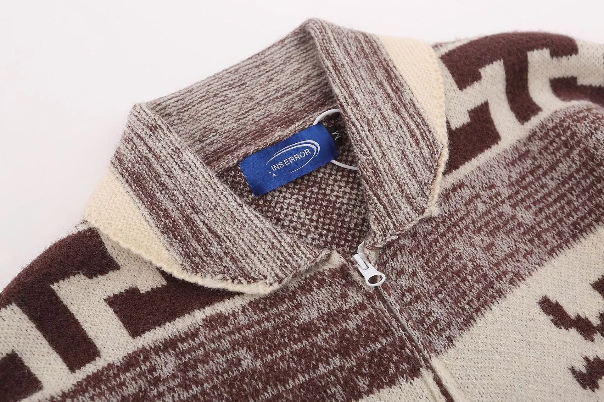 Retro Elk Jacquard Lapel Cardigan Sweater