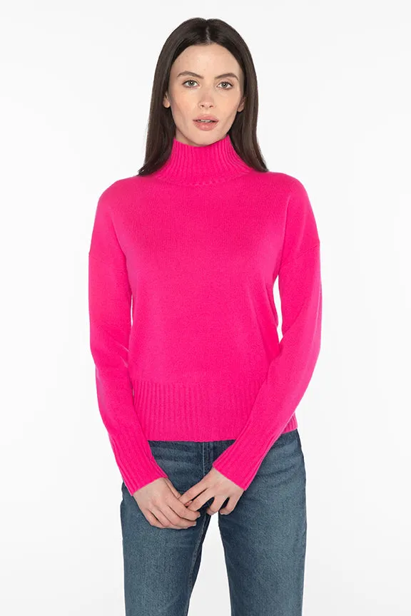 Rib Funnel Pullover Sweater