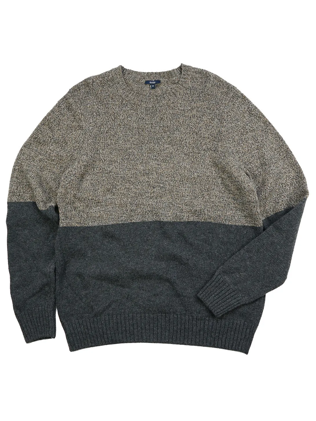 Riley Color Block Sweater - Brown Melange