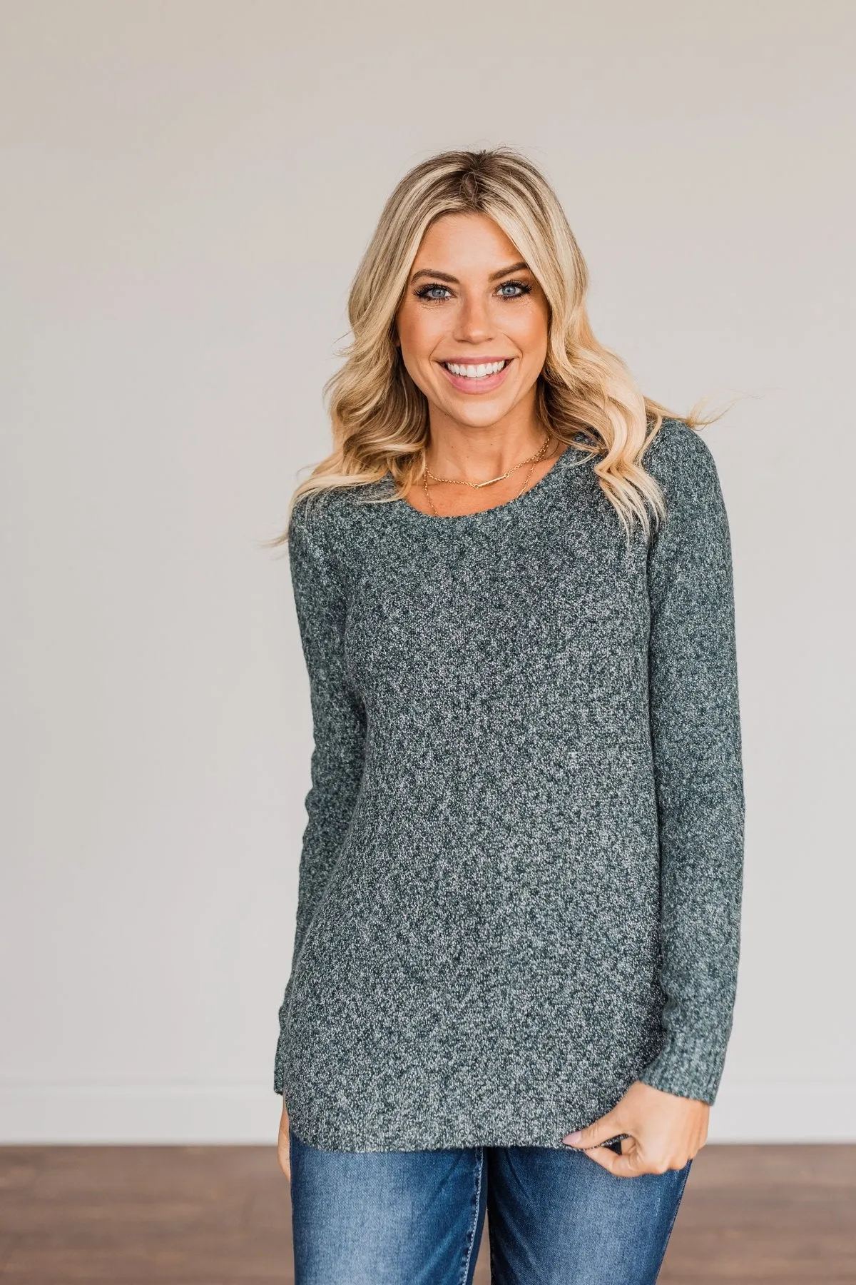 Runway Beauty Knit Sweater- Dark Teal