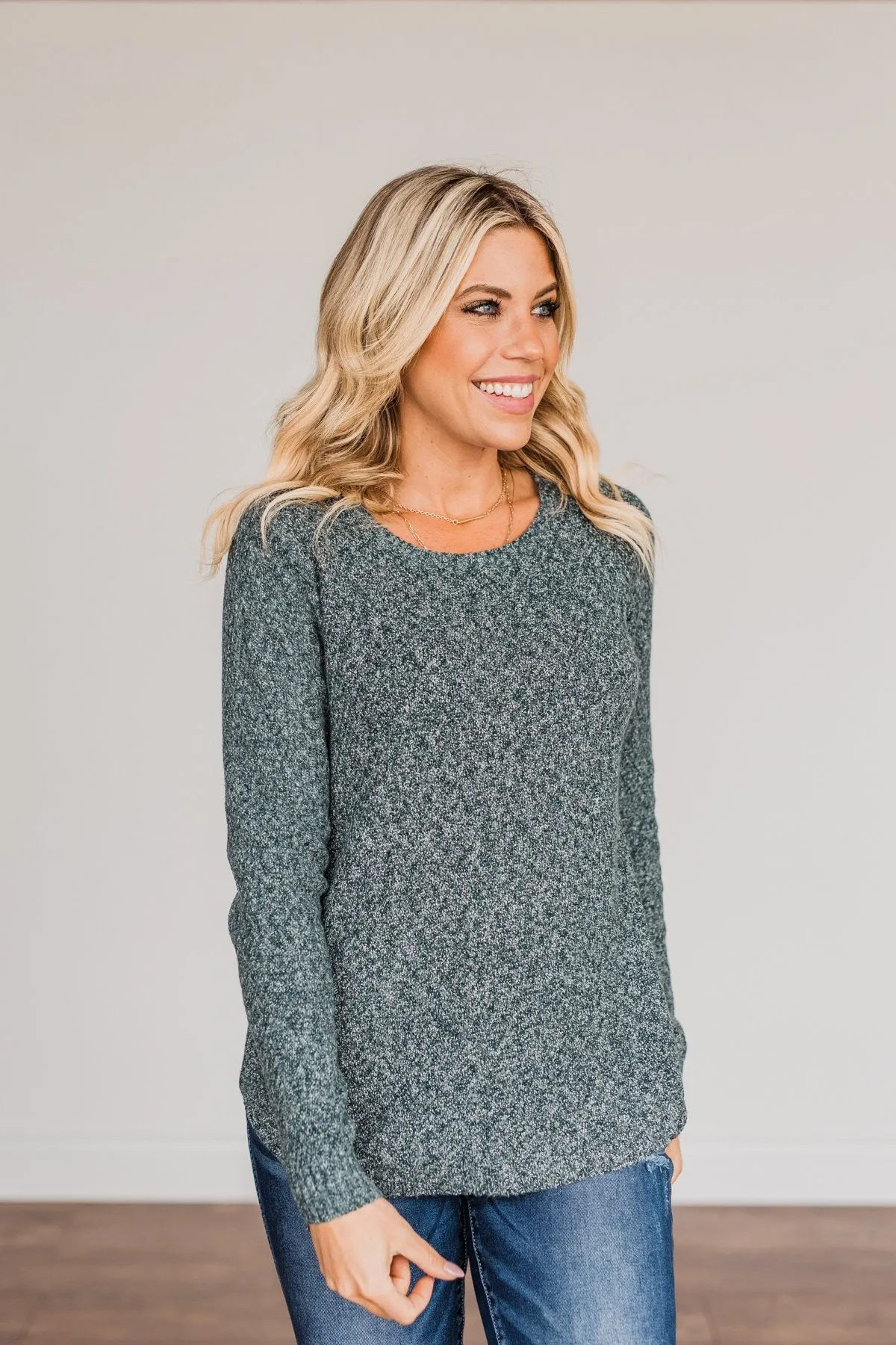 Runway Beauty Knit Sweater- Dark Teal