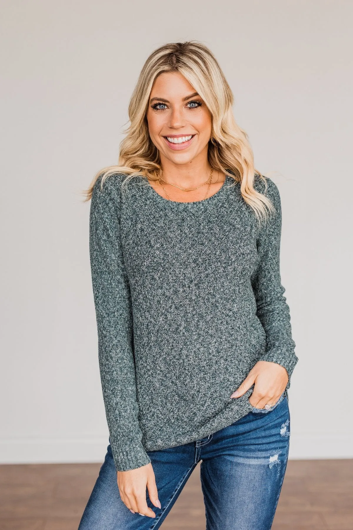 Runway Beauty Knit Sweater- Dark Teal