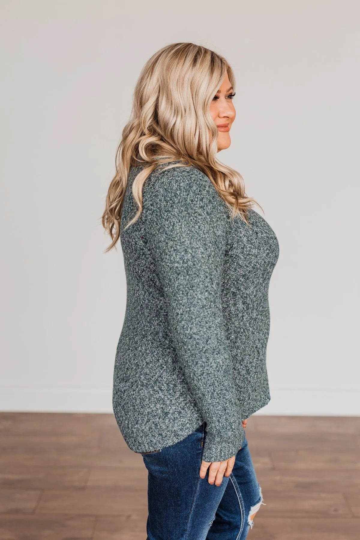 Runway Beauty Knit Sweater- Dark Teal