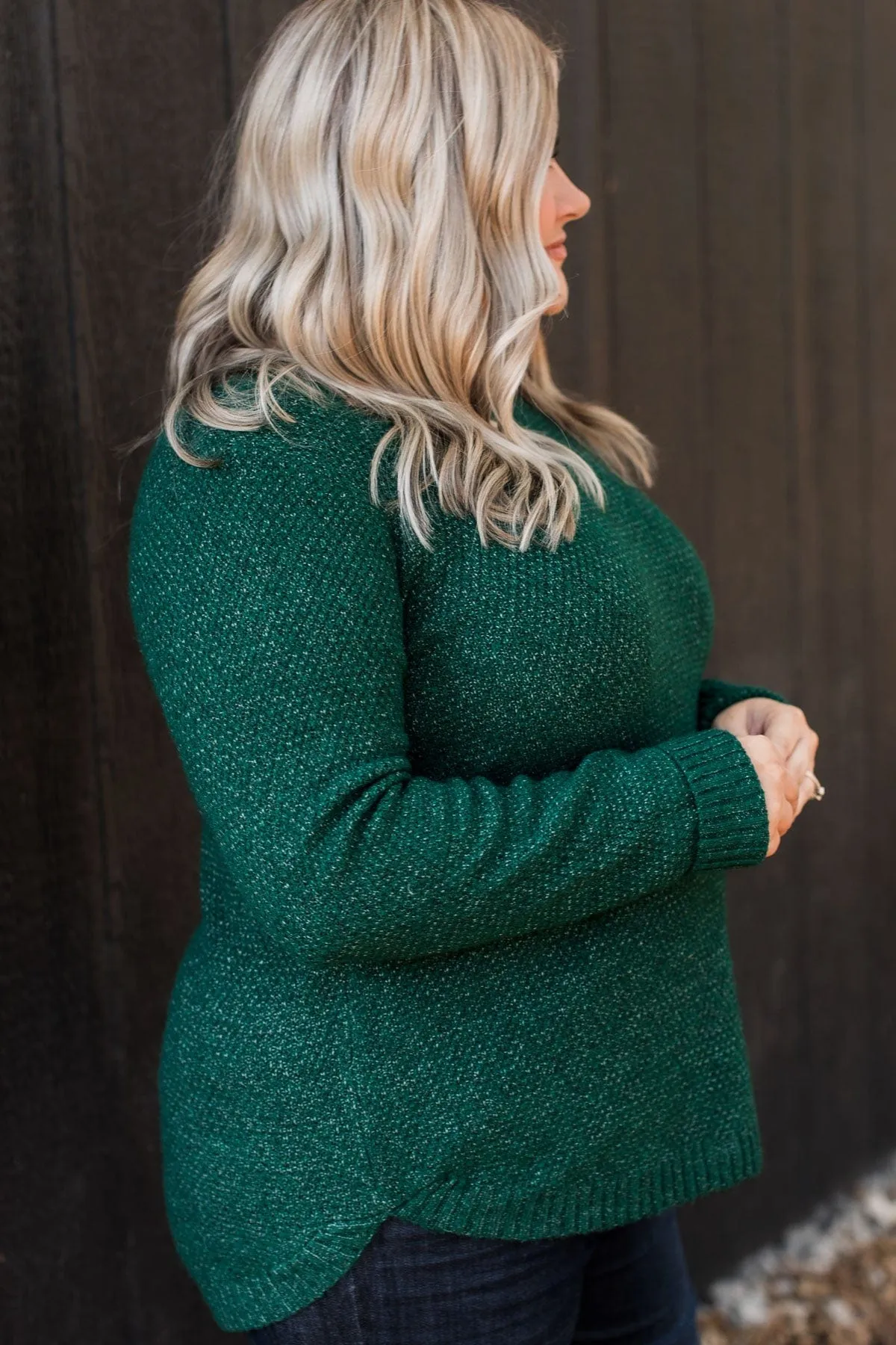 Runway Beauty Knit Sweater- Forest Green