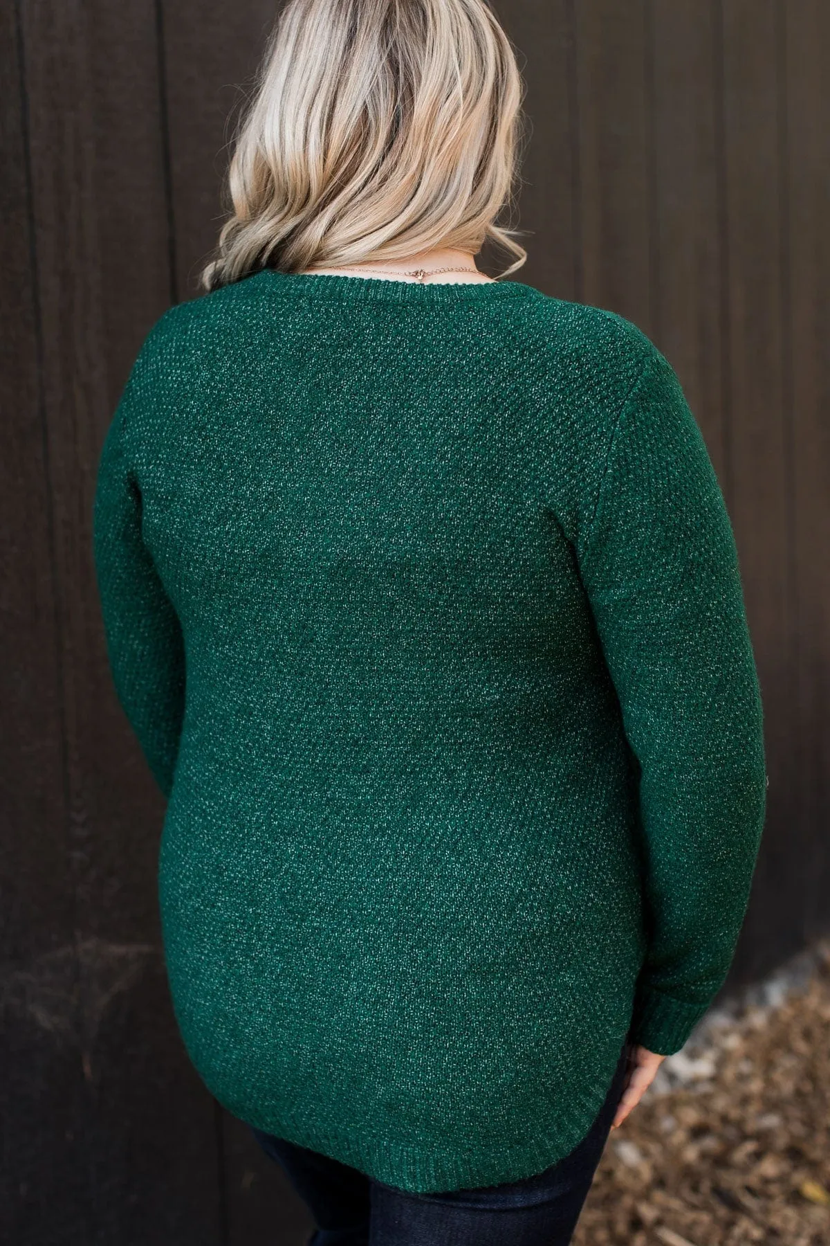 Runway Beauty Knit Sweater- Forest Green