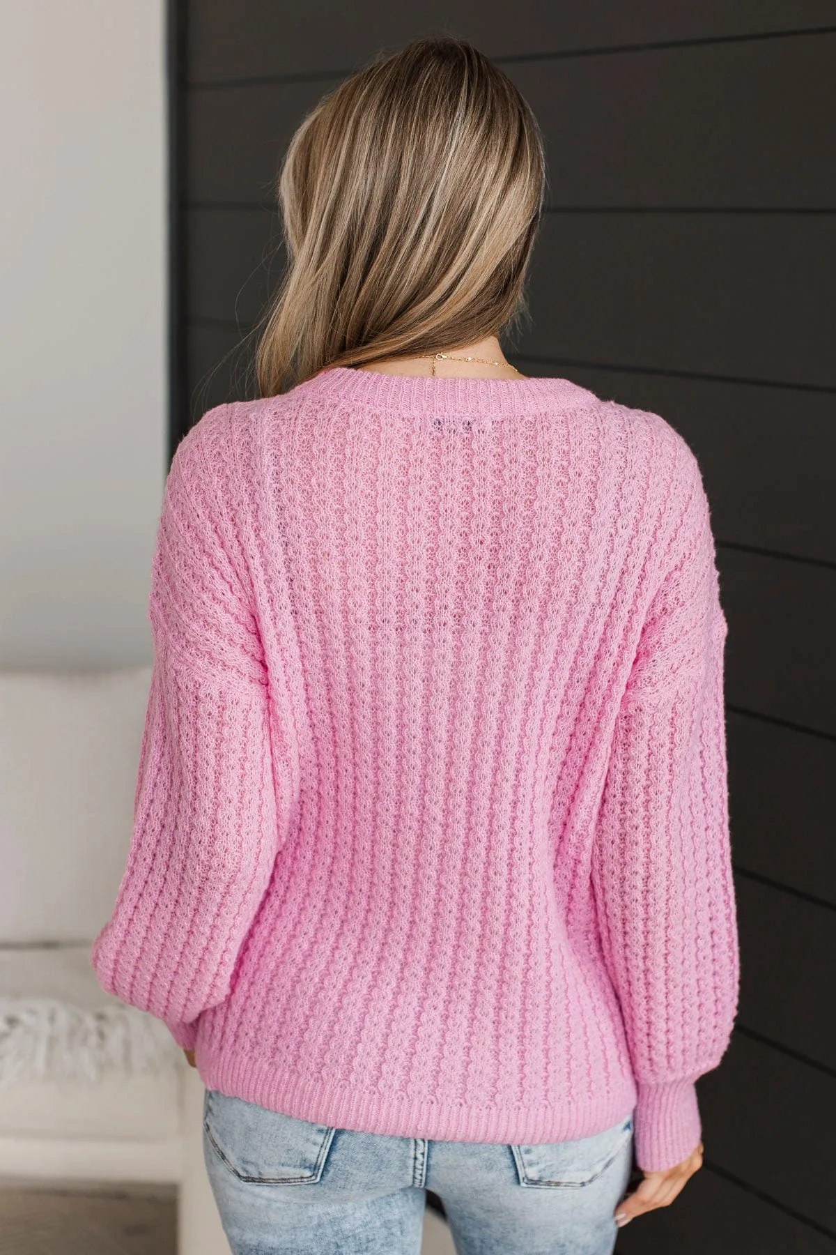 Savor The Moment Knit Sweater- Pink