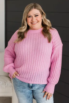 Savor The Moment Knit Sweater- Pink