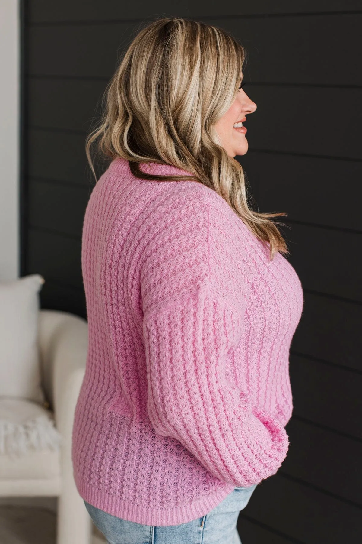 Savor The Moment Knit Sweater- Pink