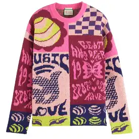 Scotch & Soda All Over Jacquard Sweater (Pink Flyer Graphic) 174611