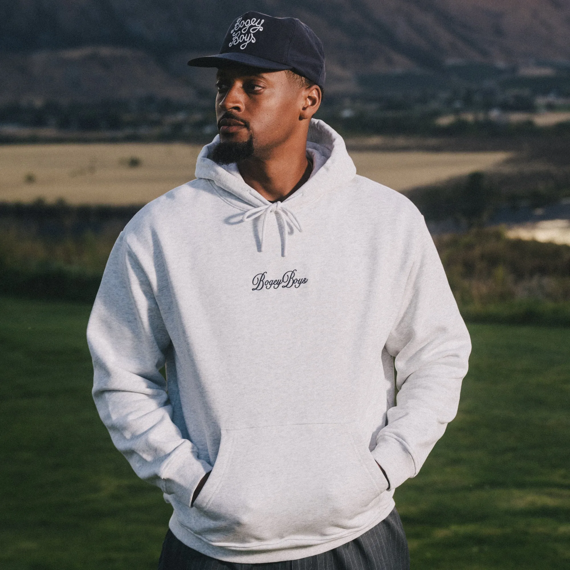 Script Hoodie - Ash Heather Grey