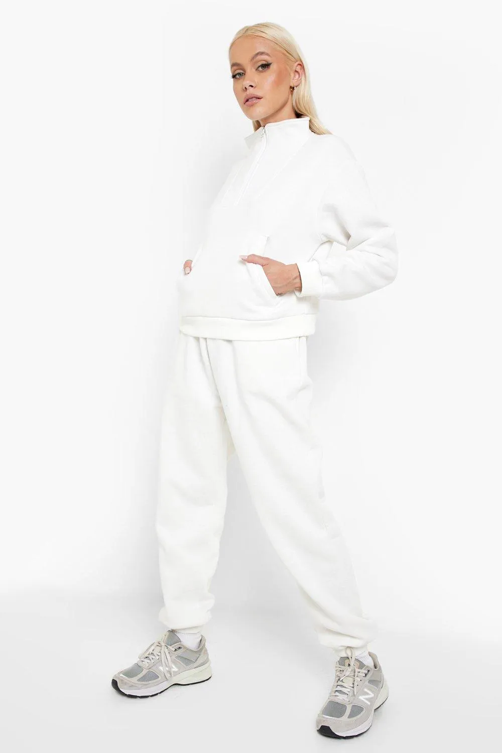 Seam Detail Half Zip Sweater Tracksuit