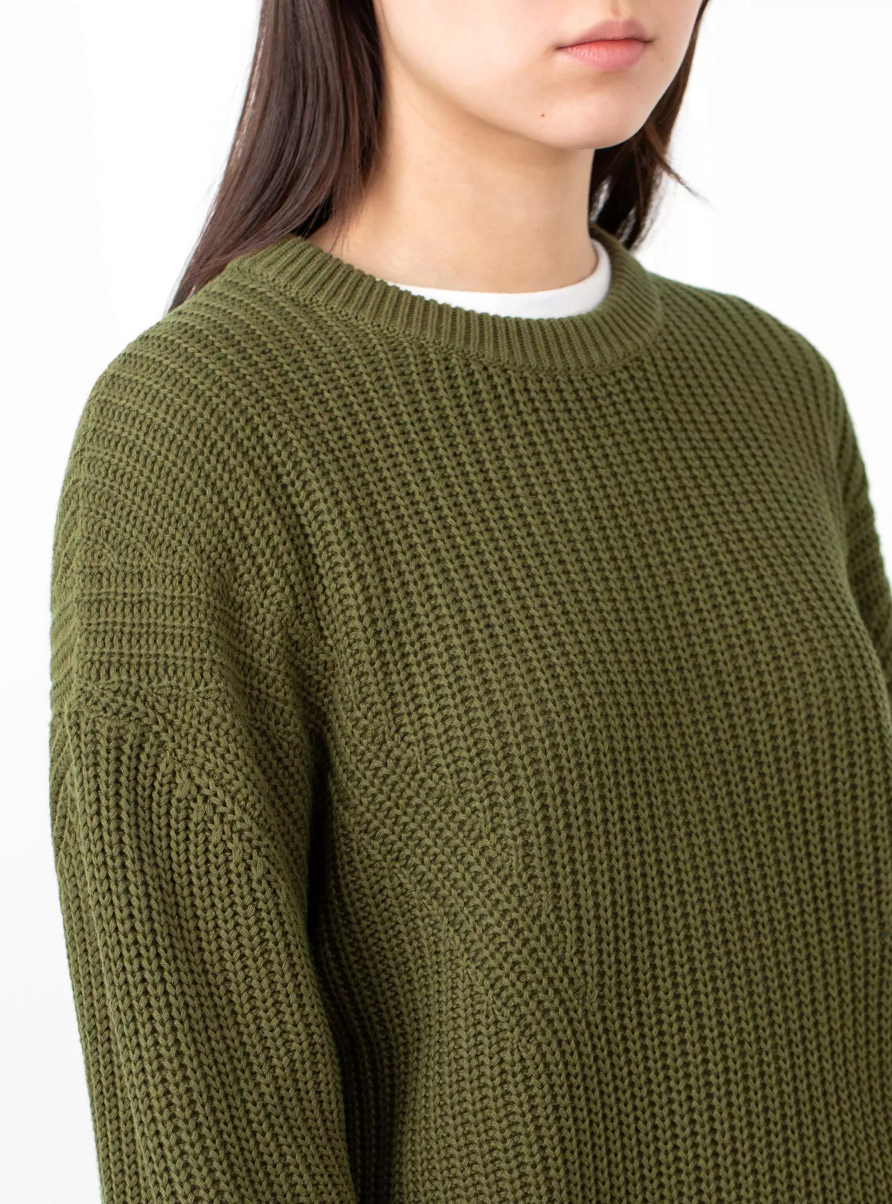 Signature Poet Sleeve Sweater Kelp Green