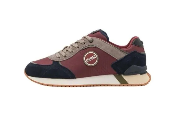 SNEAKERS COLMAR UOMO TRAVIS PLUS SHADES BURGUNDY-NAVY-MILITRAY GREEN 023 TRAVPL S 023