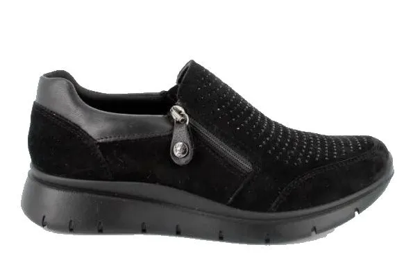 SNEAKERS ENVAL SOFT DONNA CAPRA SCAMOSCIATO NERO 2764000