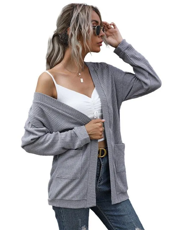 Solid Casual Long Women Cardigan Sweater