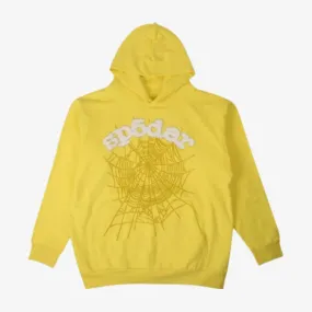 Sp5der 'OG Web' Pullover Hoodie Yellow SS21