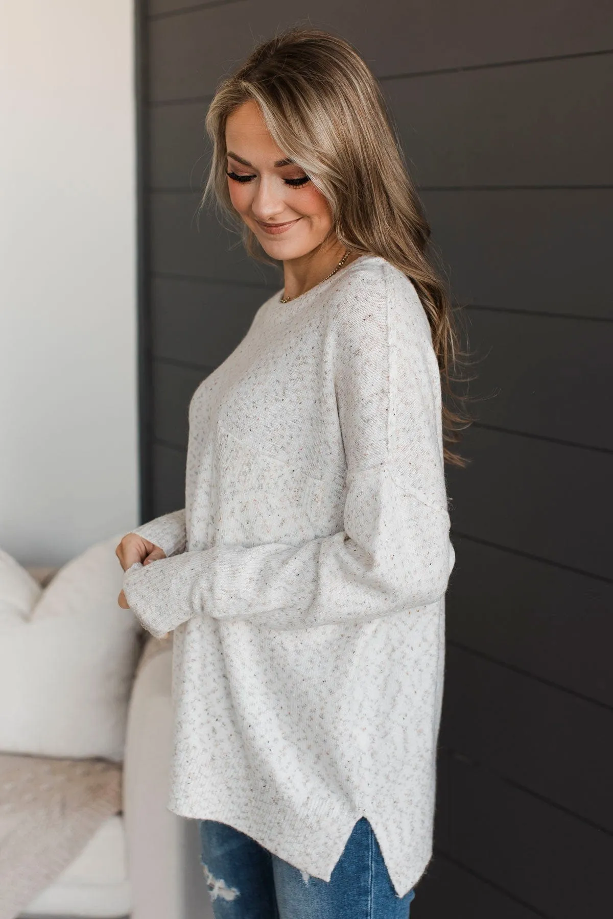 Stay Magical Sprinkle Knit Sweater- Ivory