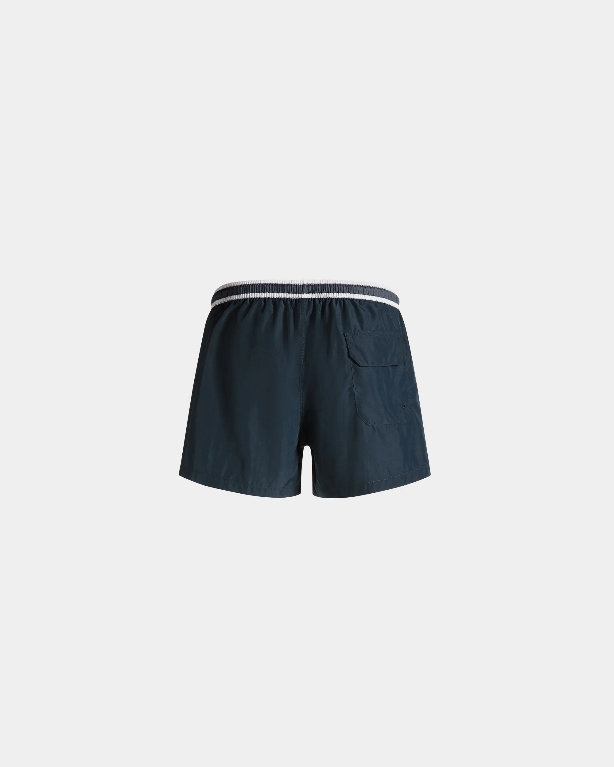 Summer Capsule Swimwear In Navy Blue Technical Popeline 