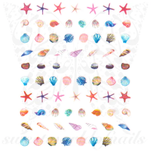 Summer Nail colorful Shells Nail Stickers