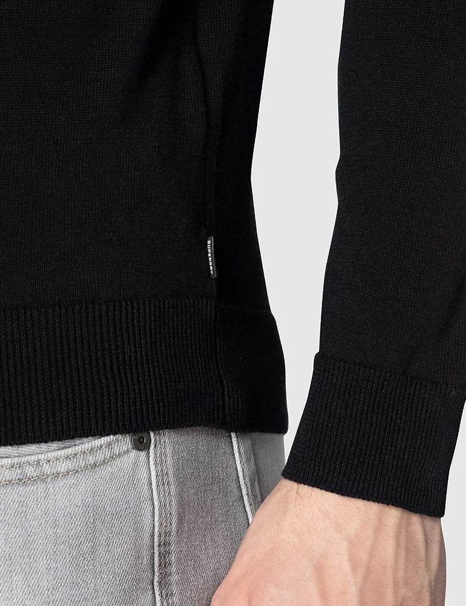 Superdry Vintage Cotton Crew Neck Jumper Black