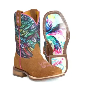 Tin Haul Kid's Brown & Hummingbird Boots