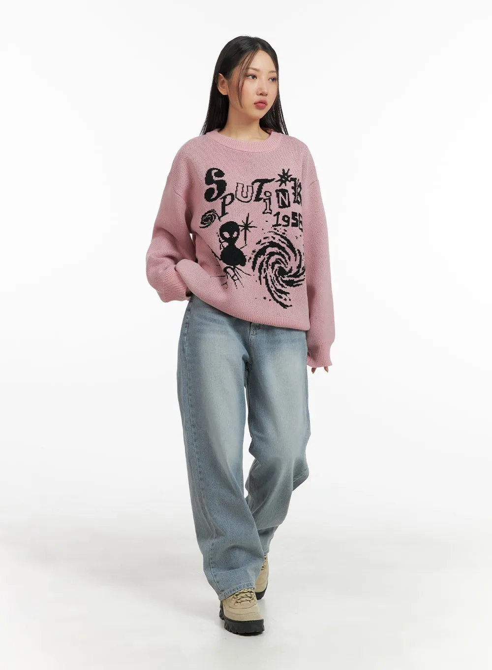 Unisex Cozy Graphic Knit Sweater CM419