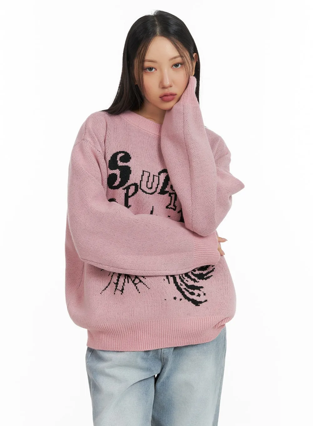 Unisex Cozy Graphic Knit Sweater CM419