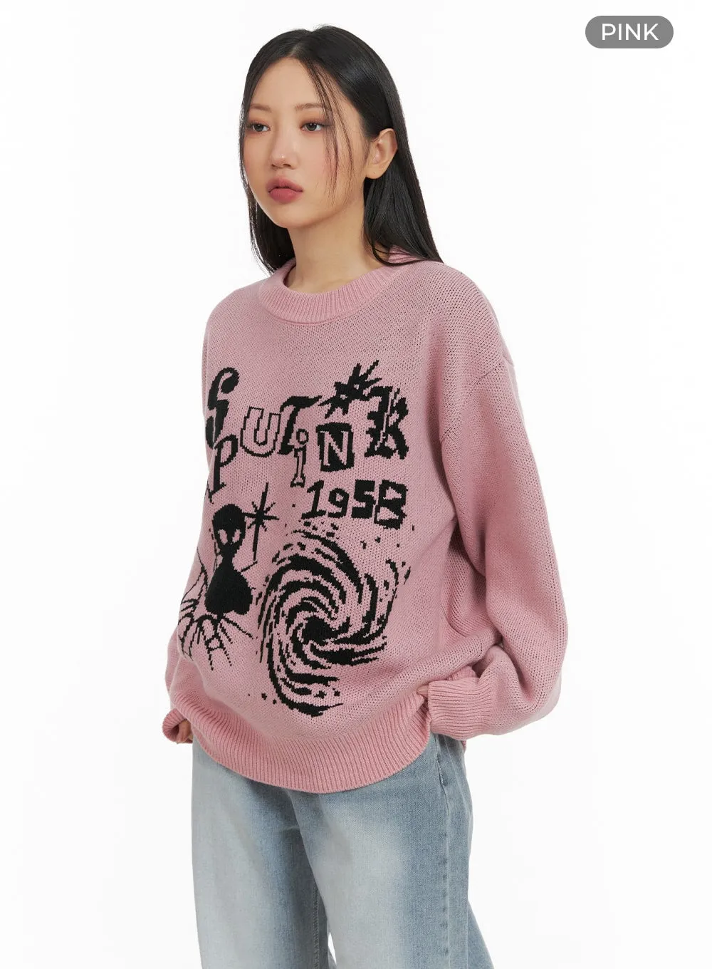 Unisex Cozy Graphic Knit Sweater CM419