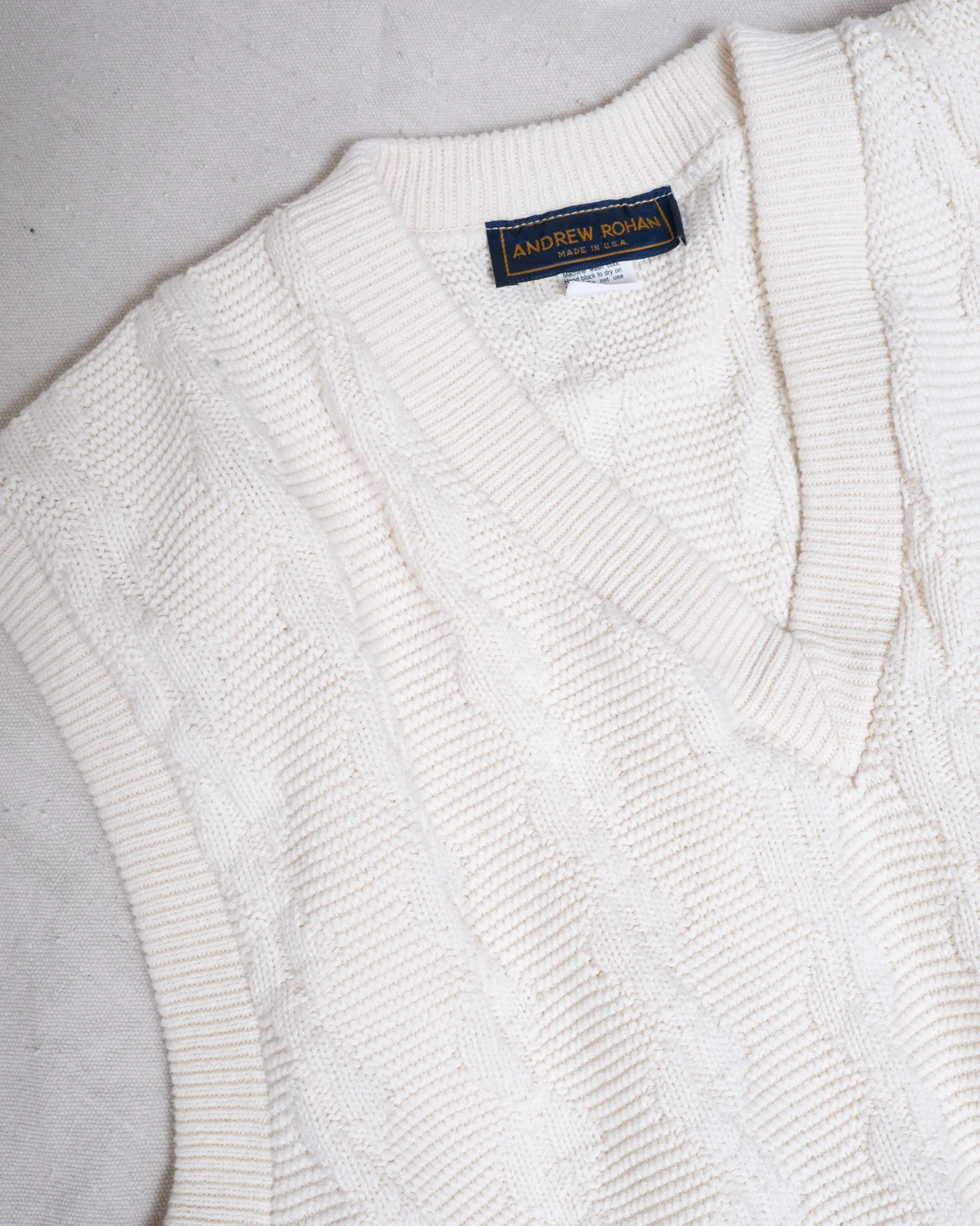 Vintage Cable Knit Sweater Vest (S)