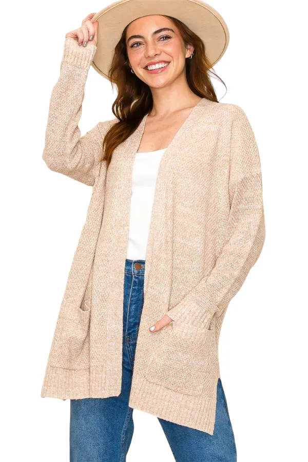 WAFFLE KNIT CARDIGAN